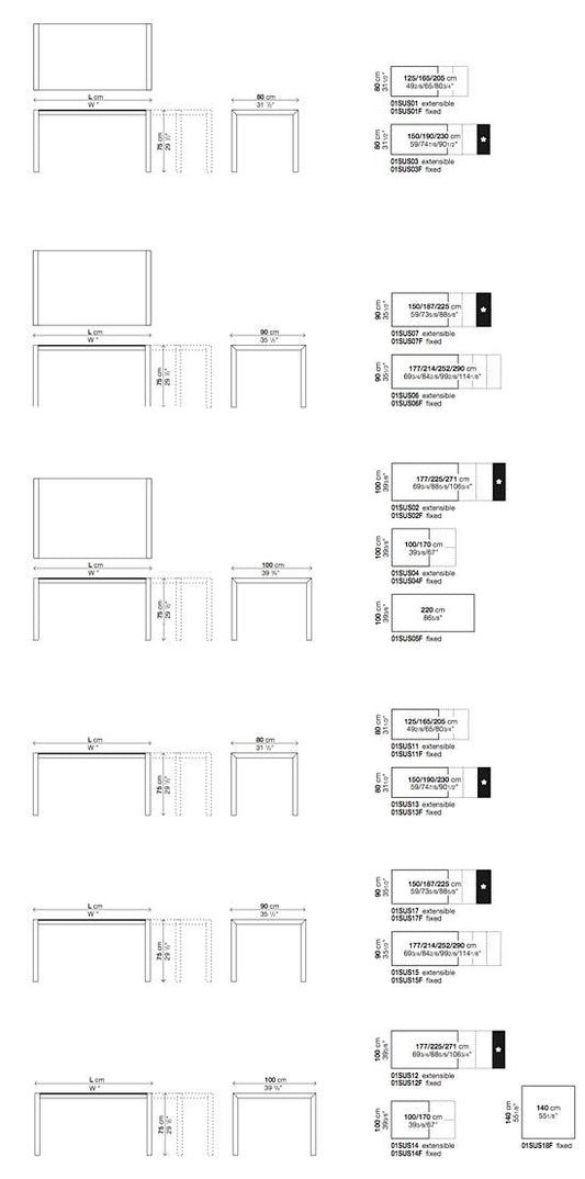 Sushi Glass Extending Table by Kristalia