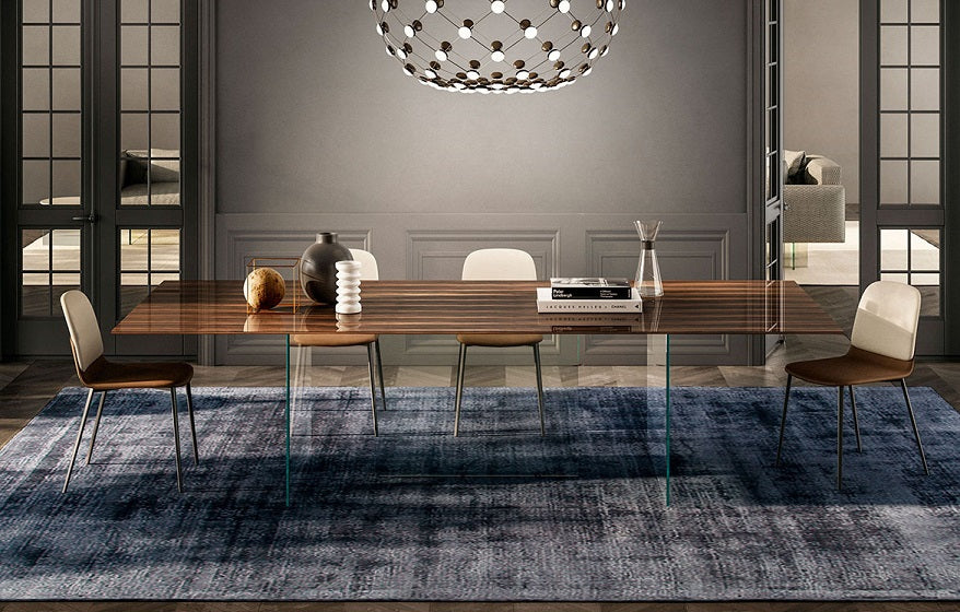 Air XGlass Ebony Dining Table by Lago