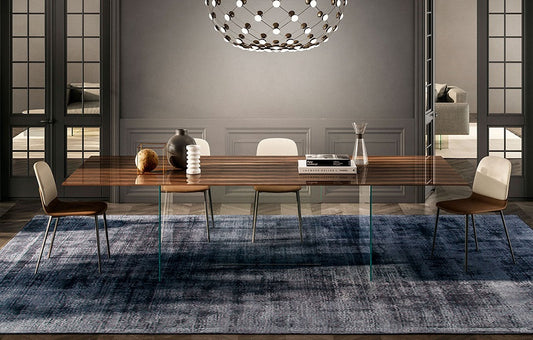 Air XGlass Ebony Dining Table by Lago