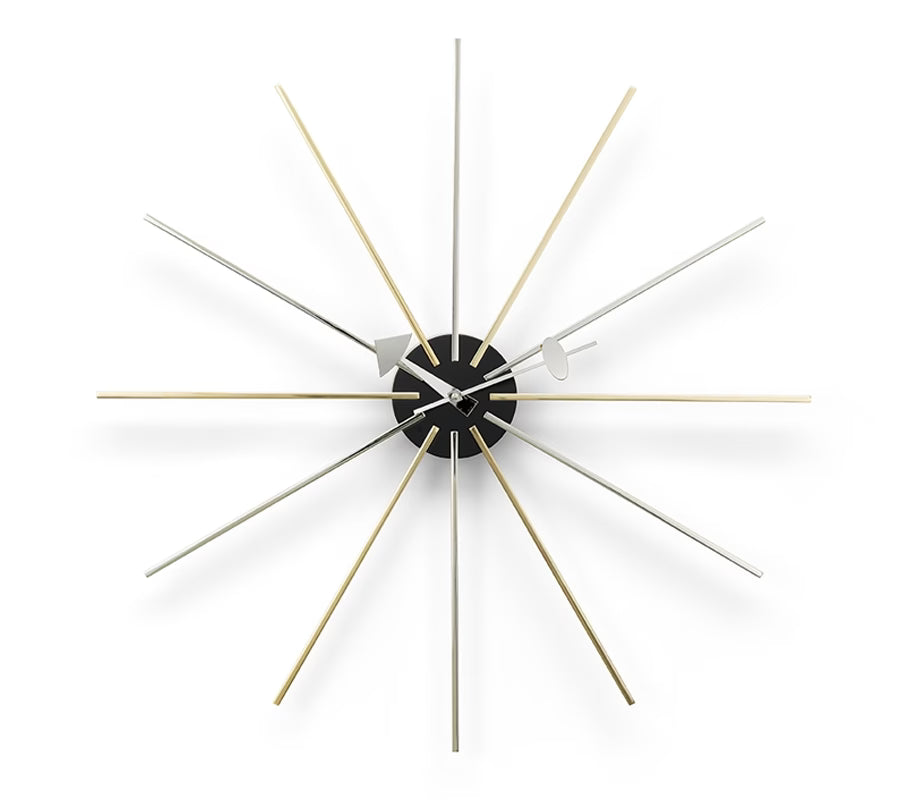 Vitra Star Wall Clock, Chrome and Brass