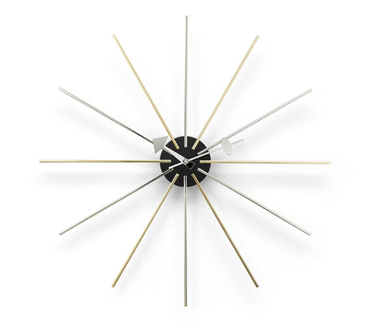 Vitra Star Wall Clock, Chrome and Brass