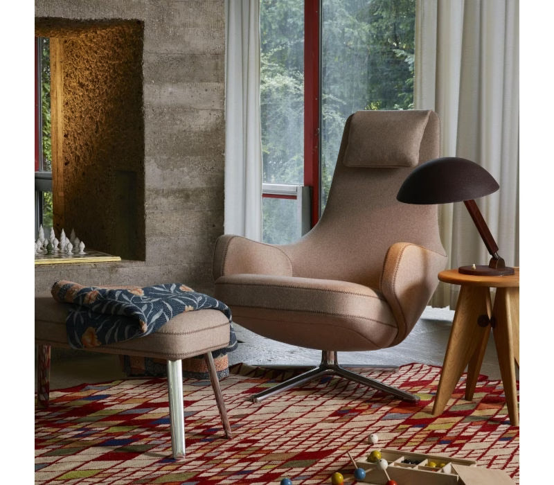 Vitra Repos Lounge Chair in Leather or Fabric with Ottoman or Panchina