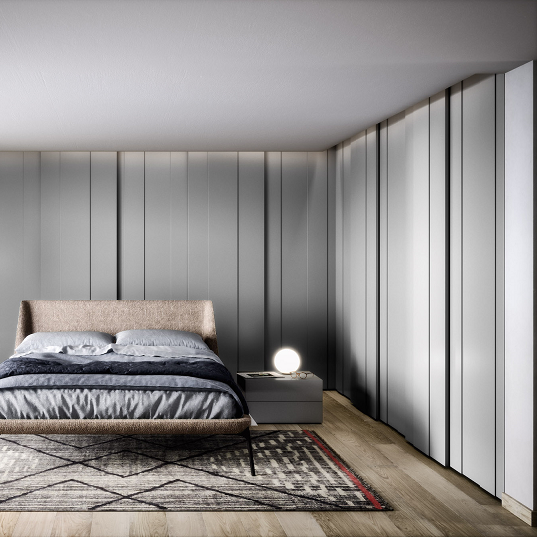 Plisse Sliding Door Wardrobe by Novamobili