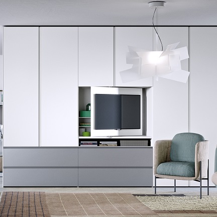 Gola Wardrobe with Media Unit by Novamobili