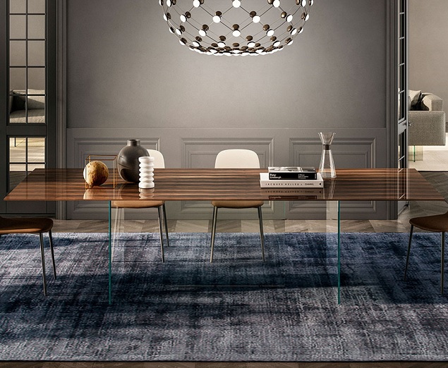 Air XGlass Ebony Dining Table by Lago