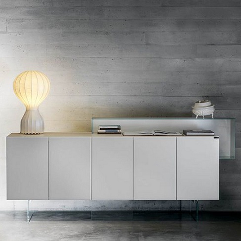 36E8 Puro Touch Glass Sideboard by Lago