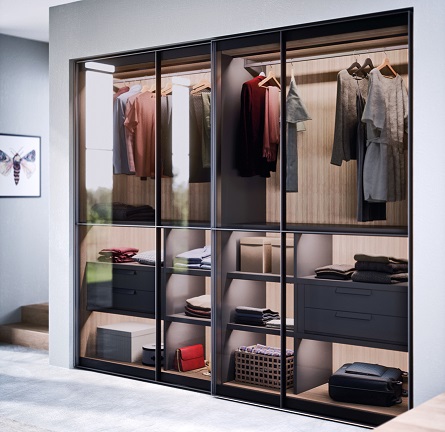 Layer Smoked Glass Wardrobe by Novamobili