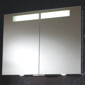 Double aluminium mirror cabinet