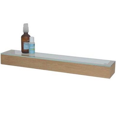 Slimline Shelf With Glass Top by Wireworks